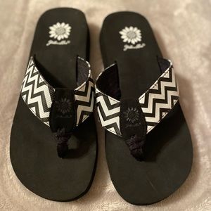 Yellow Box flip flops
